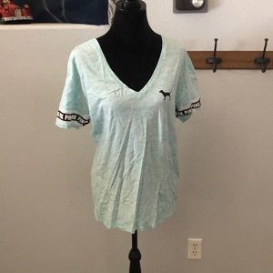 Aqua PINK V-neck t-shirt